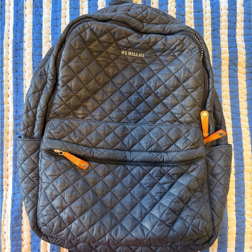 MZ Wallace Quilted Metro Backpack in Navy